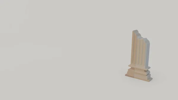 Ікона Давньогрецької Колони Тулуб Ізольований Сірому Фоні — стокове фото