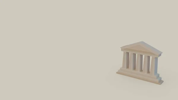 Icon Ancient Parthenon Isolated Light Beige Background — Stock Photo, Image