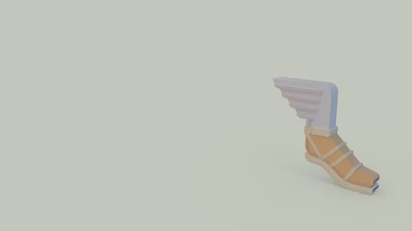 Икона Древних Греческих Сандалий Крылом Изолированы Светло Сером Фоне — стоковое фото