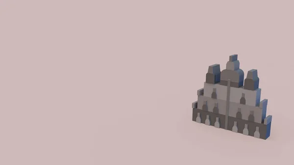 Ikonen Bohobudur Byggnad Isolerad Beige Bakgrund — Stockfoto