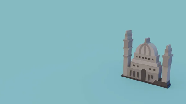 Икона Мускатной Мечети Изолированы Светло Голубом Фоне — стоковое фото