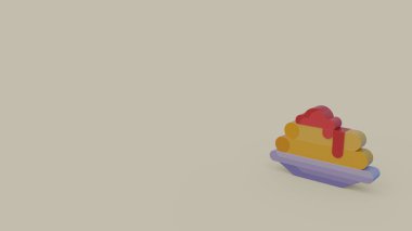 plaka üzerinde bej arka plan izole enchilada ile 3D simgesi