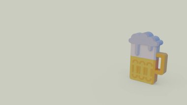 gri arka plan üzerinde izole bira 3D simgesi