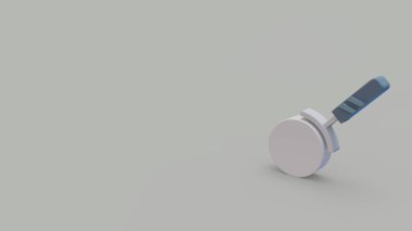 3D simgesi gri arka plan üzerinde izole pizza kesici