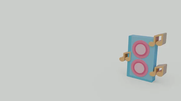 Icon Blue Pink Speaker Isolated Gray Background — Stock Photo, Image
