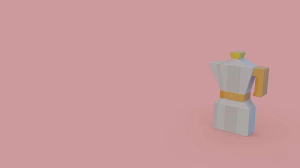 Значок Серого Желтого Мока Горшок Изолирован Розовом Фоне — стоковое фото