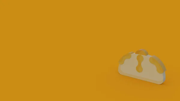 3D simge turuncu zemin üzerine izole tacos
