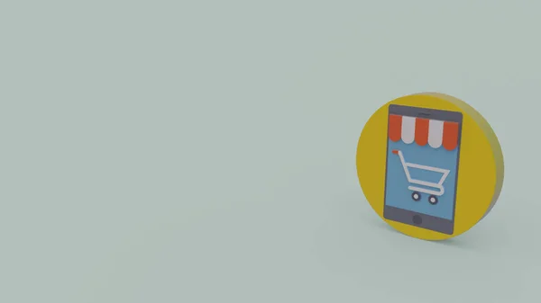 Иконка Планшета Онлайн Торговый Символ Экране Изолированы Светло Сером Фоне — стоковое фото