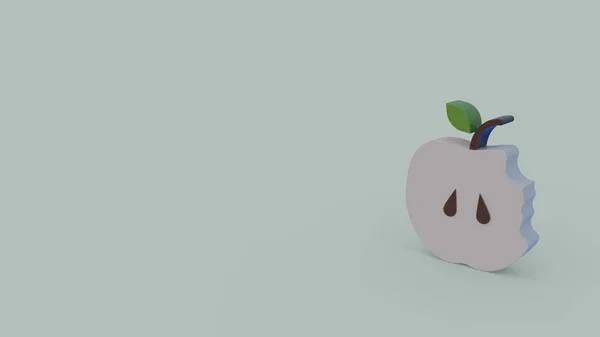 灰色の背景に分離されたカットのリンゴの アイコン — ストック写真