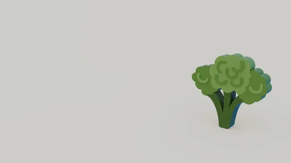 Icona Broccoli Isolati Sfondo Verde Chiaro — Foto Stock