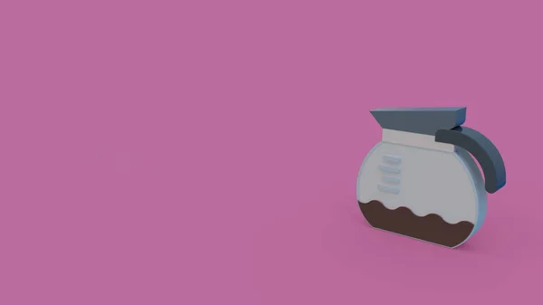 Symbol Der Kaffeemaschine Isoliert Auf Violettem Hintergrund — Stockfoto