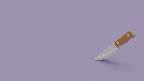光の紫色の背景に分離されたナイフの アイコン — ストック写真
