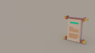 gri arka plan üzerinde izole papirüs 3D simgesi