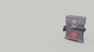 kahve makinesi gri arka plan üzerinde izole 3D simgesi