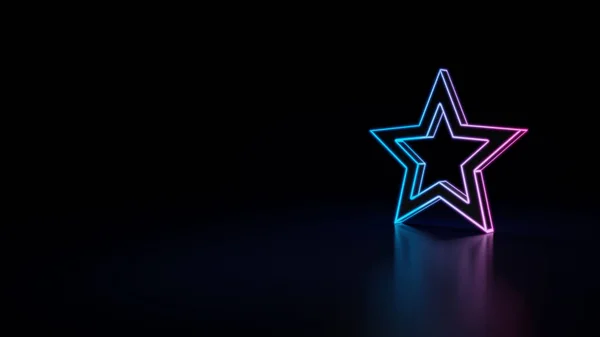 Symbol Von Blau Violetten Neon Stern Lesezeichen Isoliert Auf Schwarzem — Stockfoto