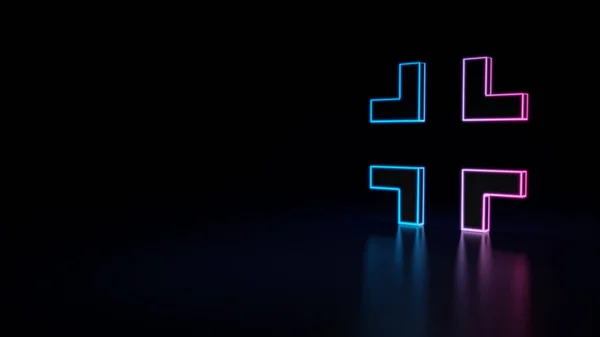 Ikony Modré Fialové Neon Ukončit Izolovaný Černém Pozadí — Stock fotografie