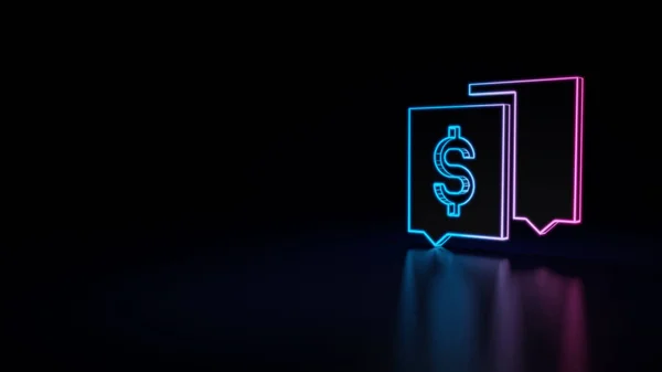 Ícone Azul Violeta Neon Comentário Bolhas Com Símbolo Dólar Dentro — Fotografia de Stock