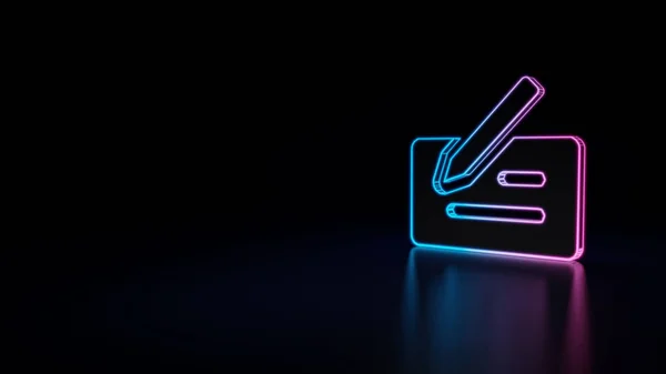 Simgesi Mavi Menekşe Neon Kağıt Siyah Arka Plan Üzerine Izole — Stok fotoğraf