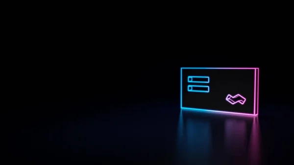 Ikonen Blå Violett Neon Check Isolerad Svart Bakgrund — Stockfoto
