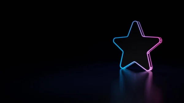 Symbol Von Blauviolettem Neon Stern Isoliert Auf Schwarzem Hintergrund — Stockfoto