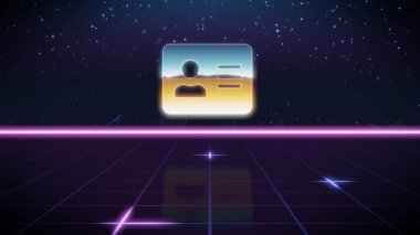 Synthwave retro tasarım simgesini Adres kartı