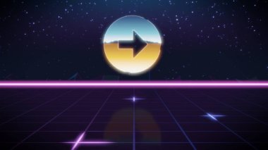 synthwave retro tasarım simgesi ok