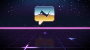 synthwave retro tasarım simgesi Messenger