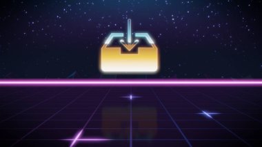 synthwave retro tasarım simgesi upload