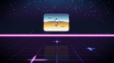 synthwave retro tasarım simgesi dolar