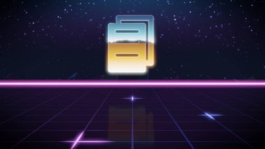 belgelerin synthwave retro tasarım simgesi