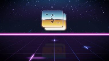 synthwave retro tasarım simgesi dolar