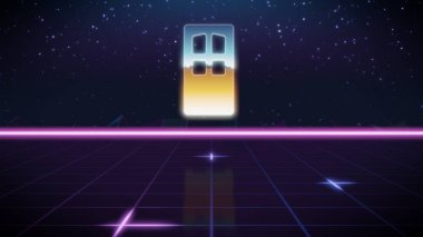 Kapının synthwave retro tasarım simgesi