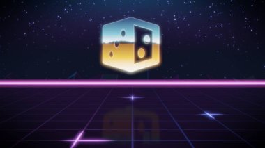 synthwave retro tasarım simgesi zar