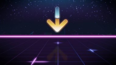 synthwave retro tasarım simgesi ok