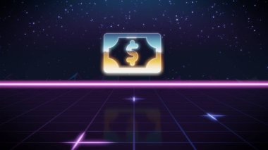 synthwave retro tasarım simgesi dolar