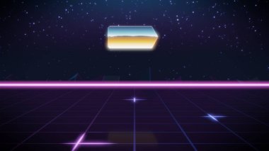 synthwave retro tasarım simgesi yön