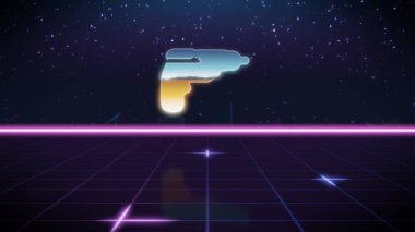 synthwave retro tasarım simgesi matkap