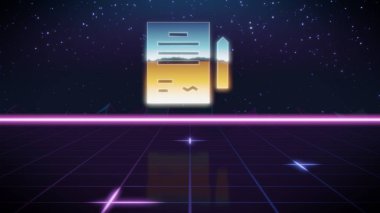 synthwave retro tasarım simge sözleşme