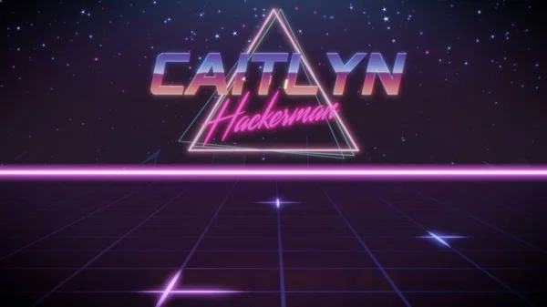 Utónév Caitlynnek synthwave stílusban — Stock Fotó