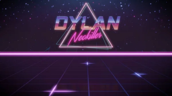 Utónév Dylan stílusú synthwave — Stock Fotó