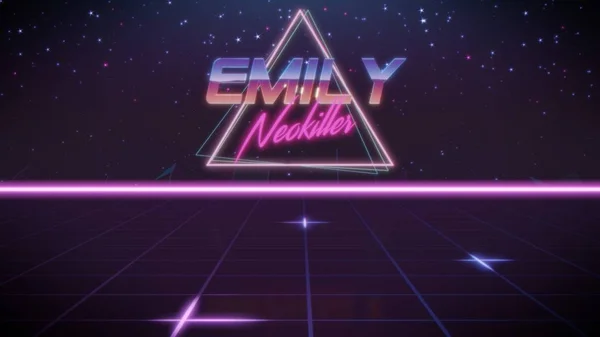 First name Emily in synthwave style — Stock Photo, Image