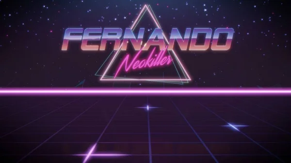 Utónév Fernando synthwave stílusban — Stock Fotó