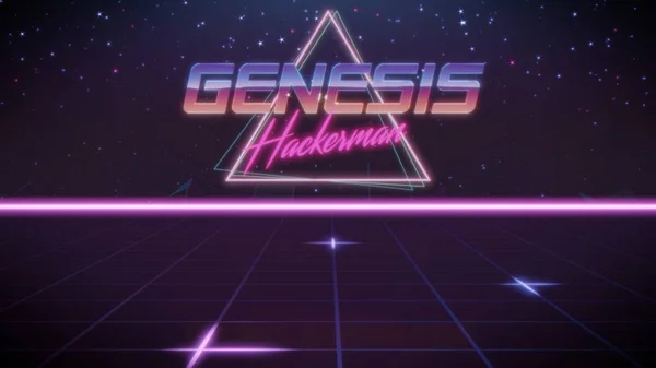 First name Genesis in synthwave style — Stock Photo, Image