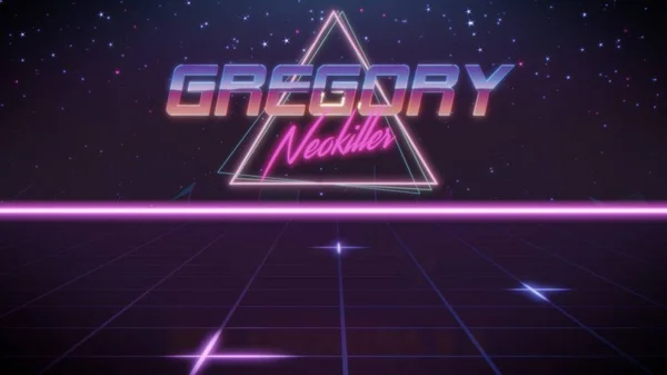 First name Gregory in synthwave style — Stock Photo, Image