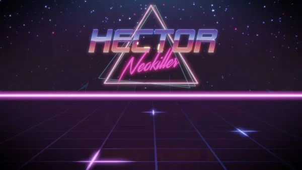 First name Hector in synthwave style — Stock Photo, Image