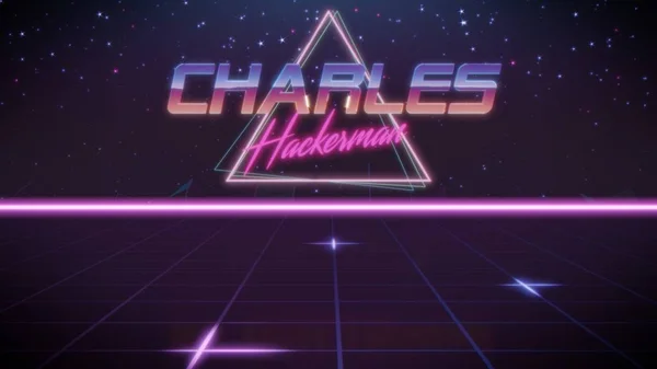 Имя Чарльз в стиле synthwave — стоковое фото