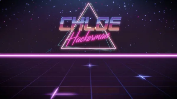 Utónév Chloe synthwave stílusban — Stock Fotó