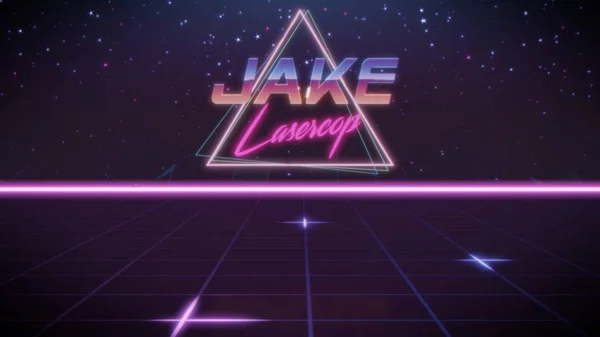 First name Jake in synthwave style — Stock Photo, Image