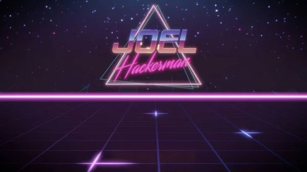 Utónév Joel synthwave stílusban — Stock Fotó