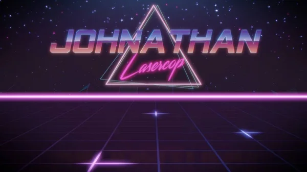 First name Jonathan in synthwave style — стоковое фото